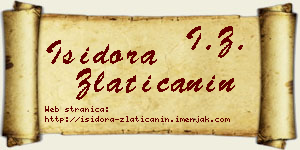 Isidora Zlatičanin vizit kartica